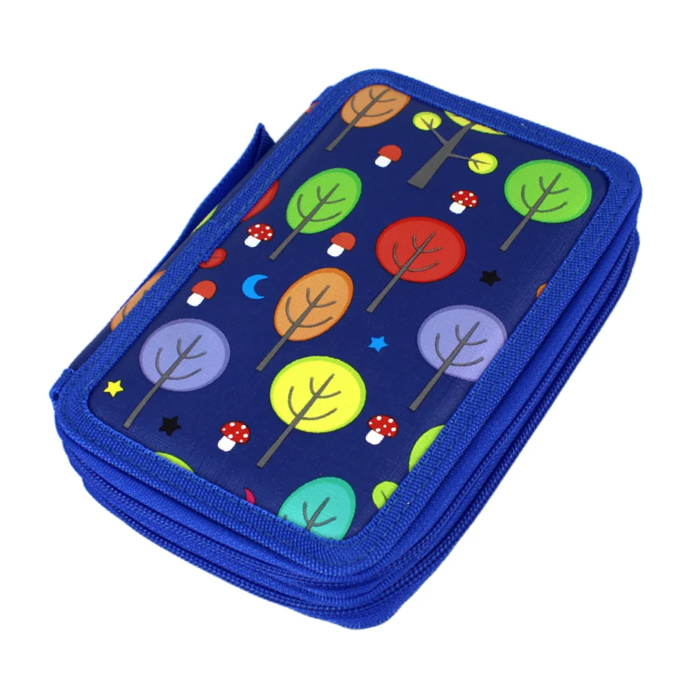 Lapicera de 2 compartimentos con resortes y diseño estampado, variedad de modelos