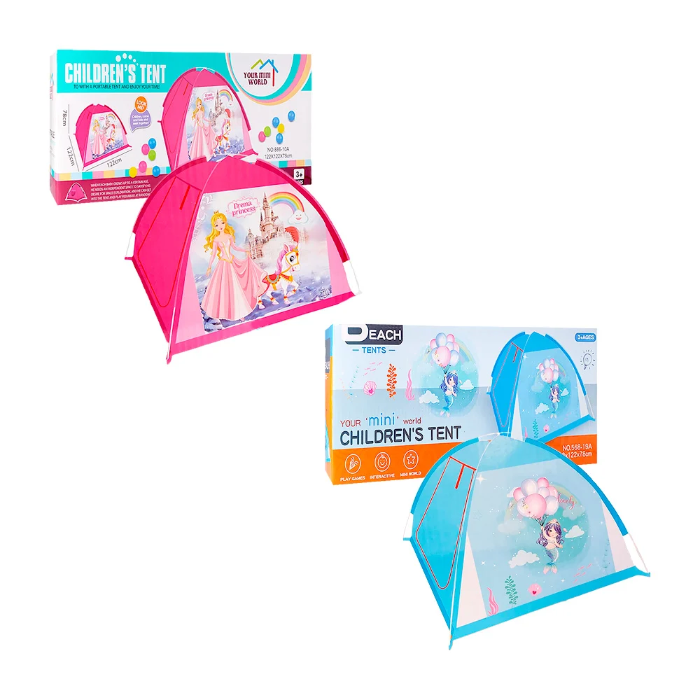 Casa de campaña infantil portátil con estampado de princesa o sirena, 122x122x78cm / childrens tent / lu7176