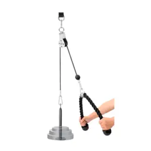 Sistema para hacer ejercicio con polea, sujetador, ganchos y herramie…