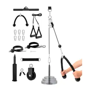 Sistema para hacer ejercicio, con polea, cable, sujetador, ganchos + …