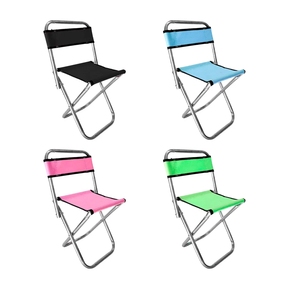 Silla plegable metálica con base y respaldo en tela para niños, variedad de colores / lu7509