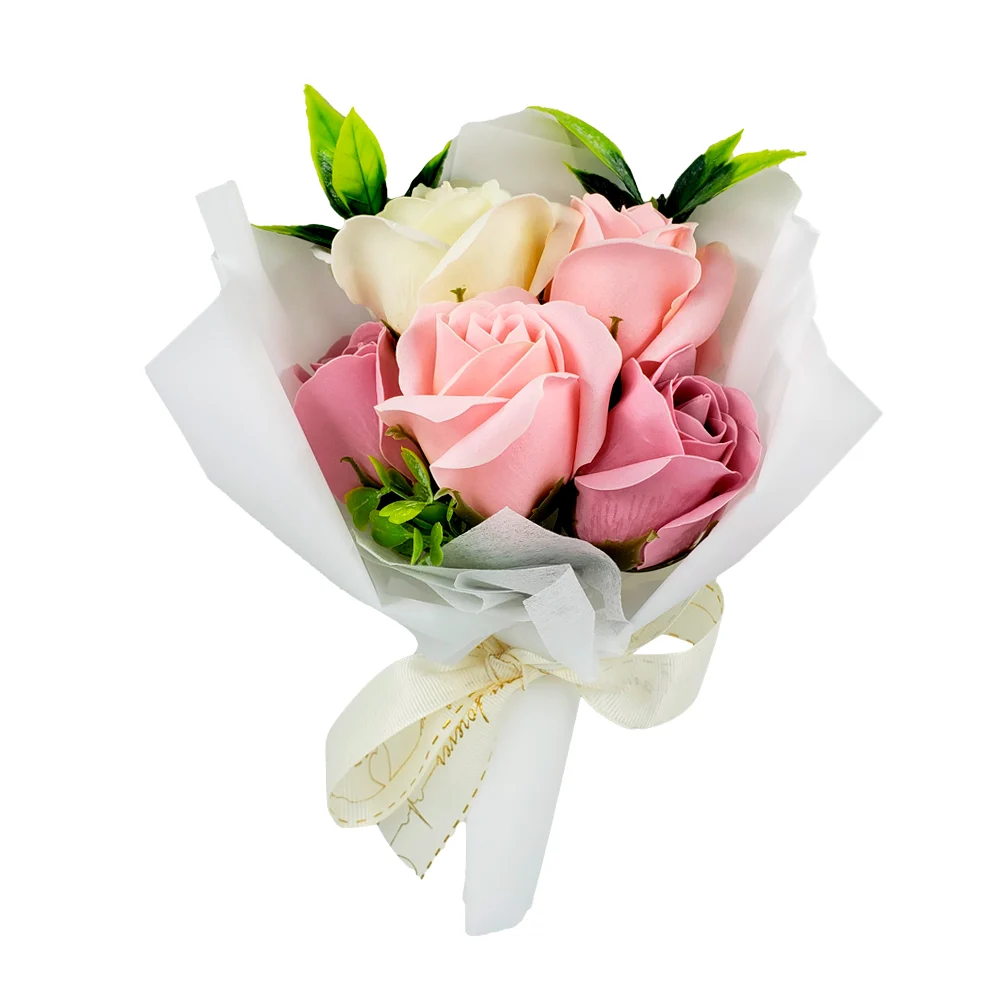 Bolsa de regalo con ramo de rosas artificiales + mini serie led, variedad de clores / flowers / lu8338
