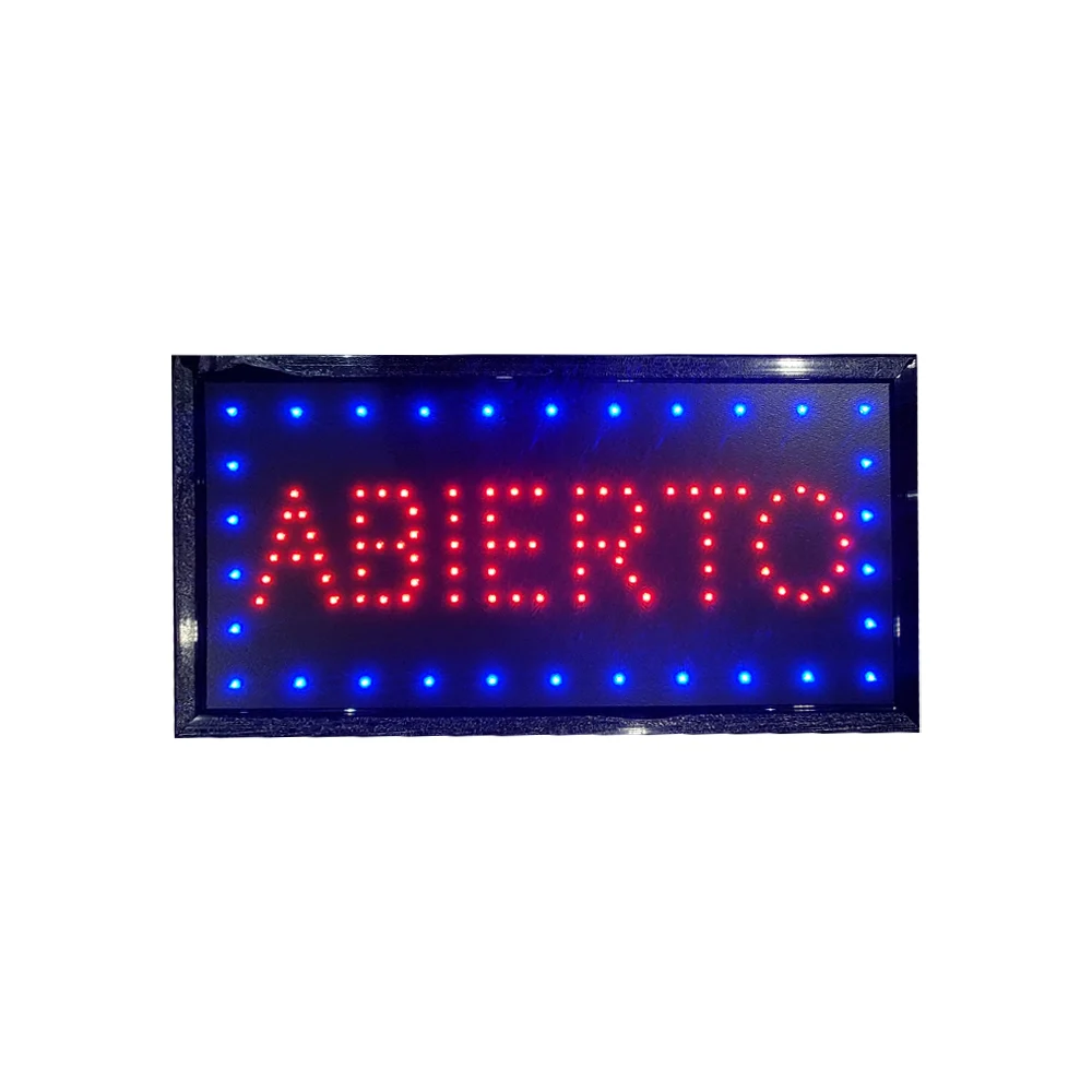 Letrero luminoso con 20 leds + frase de abierto, 48x25cm / lu8672