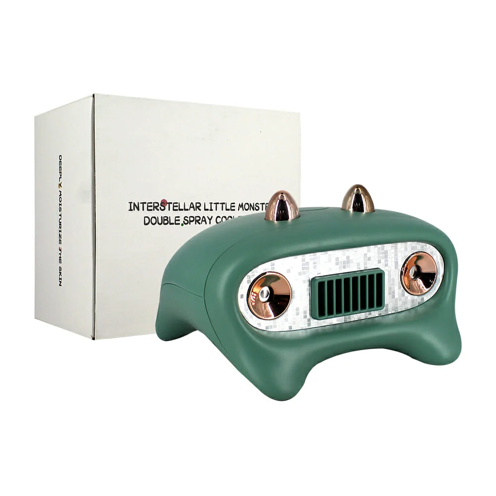 Ventilador recargable con 3 velocidades y función doble rociador humidificador, variedad de colores / fc-6606