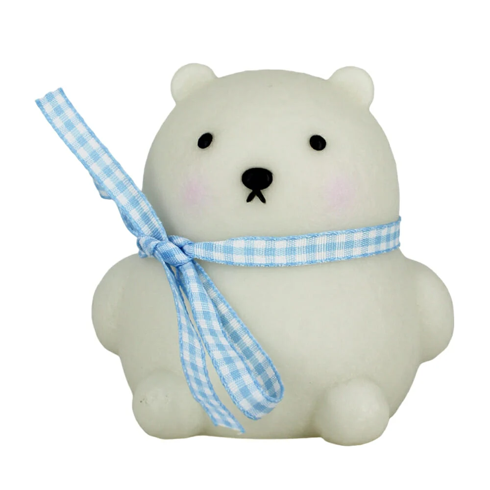 Figura lámpara decorativa en forma de oso con luz led cálida y listón, 9cm / lu8837 / X008
