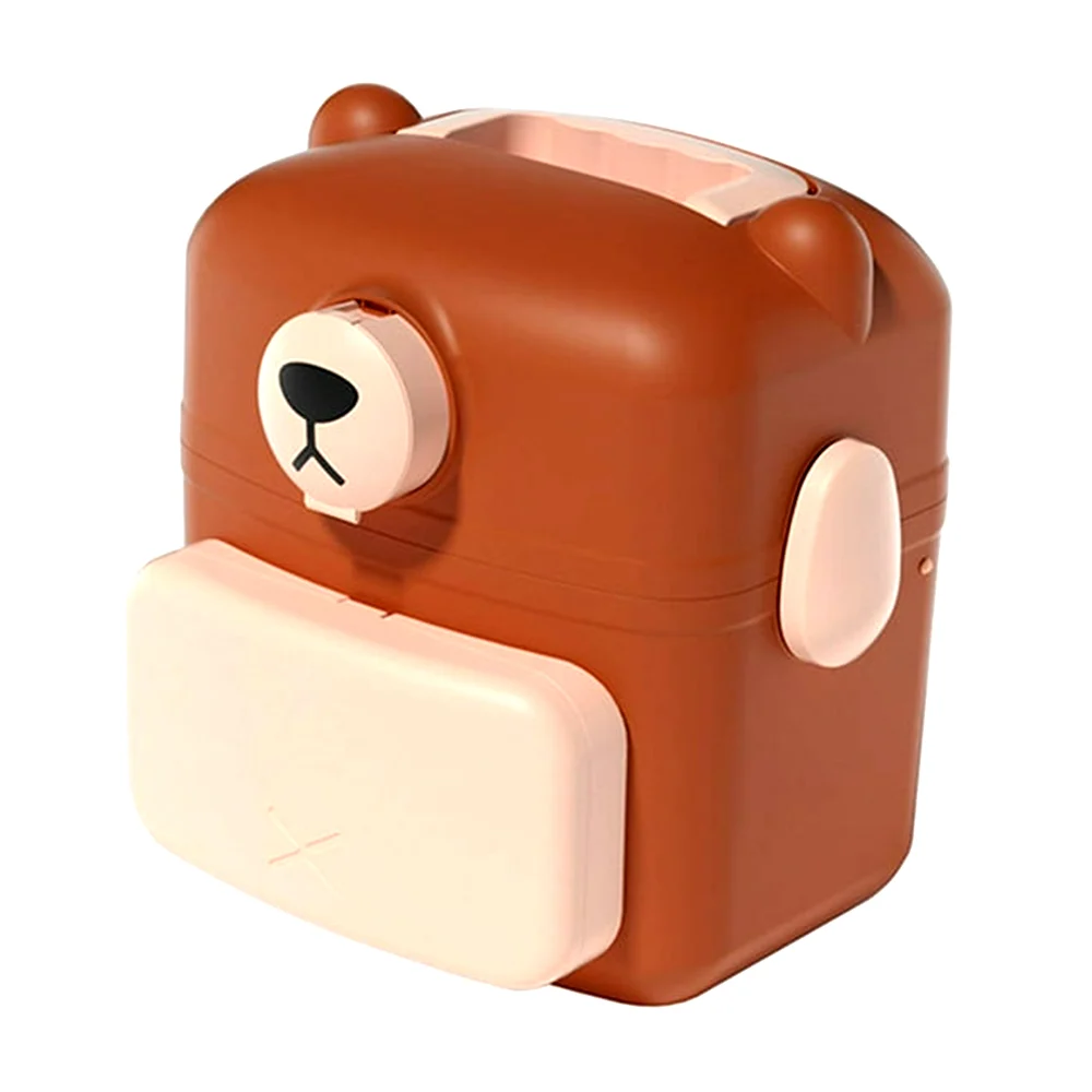 Cosmetiquera de plástico en forma de oso 2 compartimentos + 2 accesorios para almacenaje / lu8909 / yl-9989