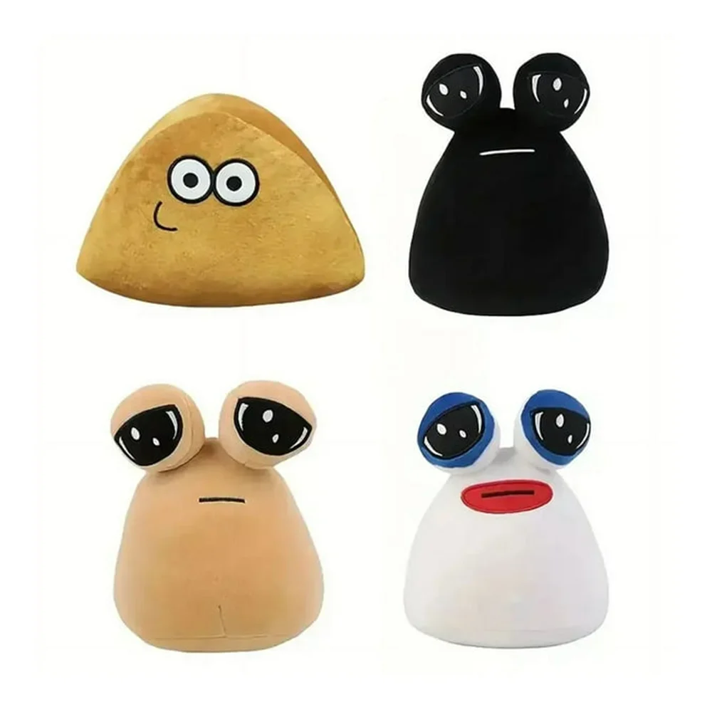 Peluche triangular en forma de personaje animado pou, afelpado / lu9176