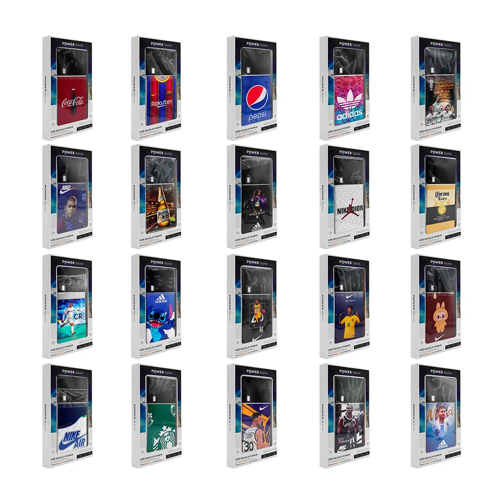 Power bank / batería portátil con capacidad de 20000mah, 2 puertos usb, linterna, pantalla digital y estampado de personajes, variedad de modelos / usb backup power / lu9312