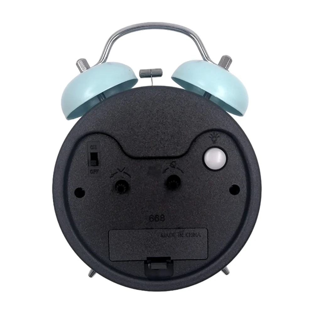 Reloj despertador de escritorio metálico con manecilla, campanas y batería twinbell alarm clock, variedad de colores y diseños / lu8002 / x168 / 668