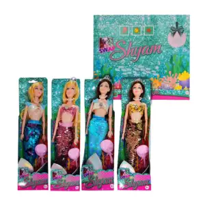 Muñeca de sirena shyam 2en1 con cola de lentejuelas, variedad de colo…