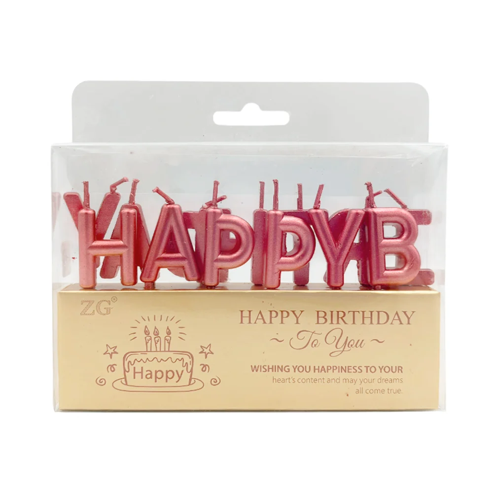 Paquete con 13 velas de cumpleaños para formar la frase de happy birthday, variedad de colores / happy birthday to you / 816478