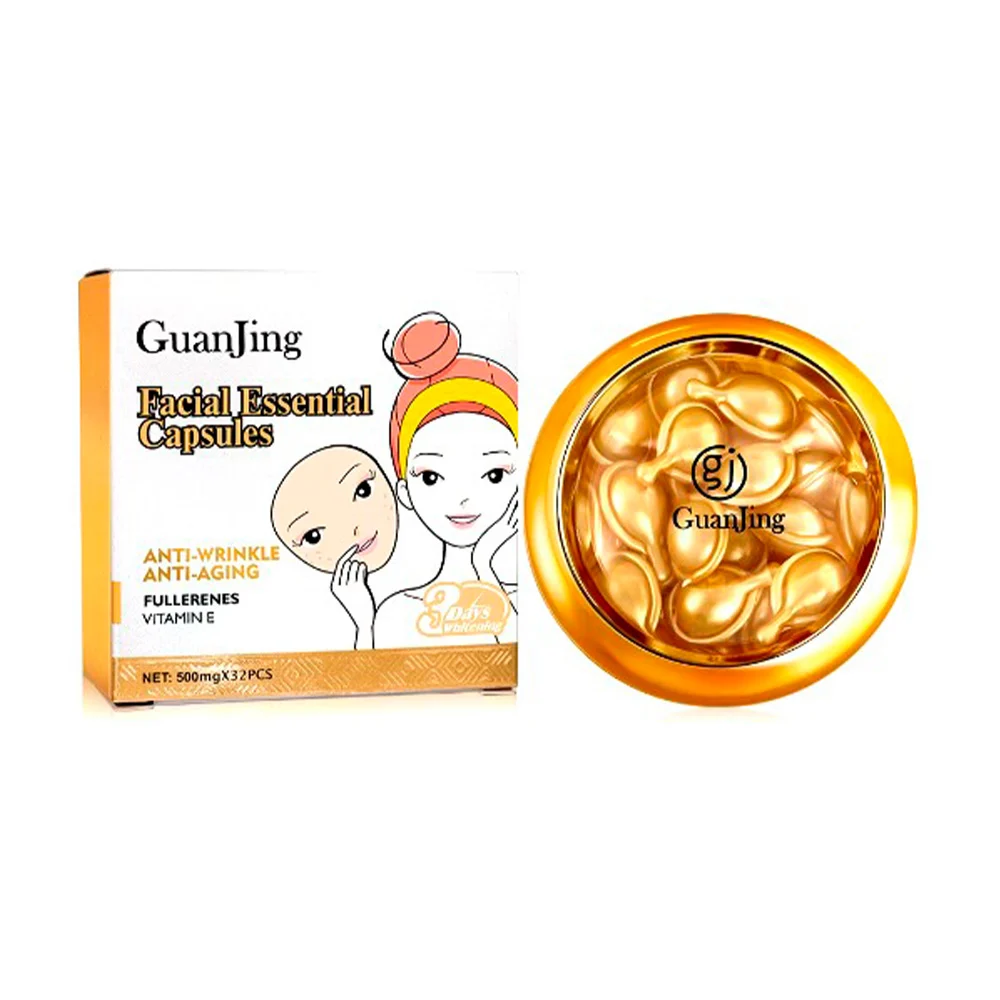 Paquete con 32 capsulas de suero facial con extracto de vitamina e para prevenir arrugas / facial essential capsules / live027-3g