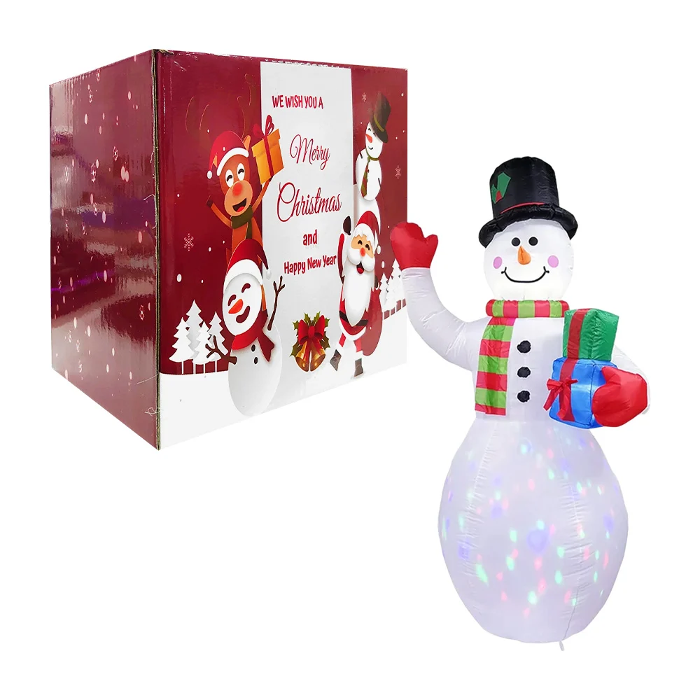 Figura inflable decorativa para exterior con diseño muñeco de nieve / we wish you a merry christmas / lu3083