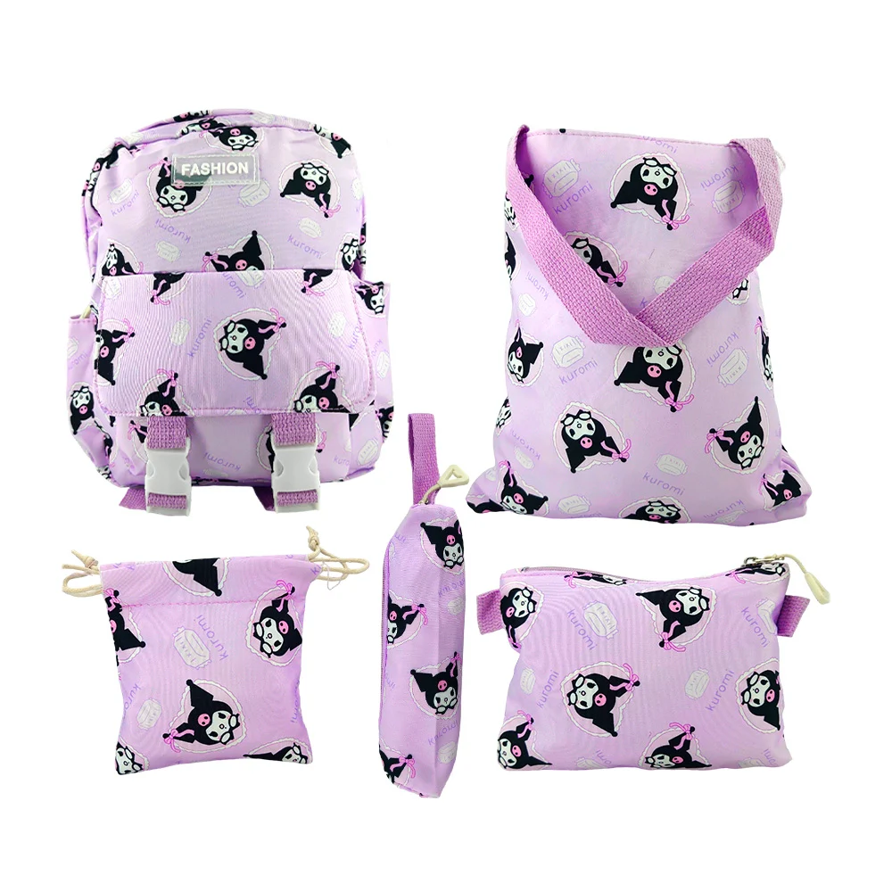 Mochila infantil con 2 compartimientos, 2 hebillas sujetadoras, 3 lapiceras y bolsa de mano + estampado de los personajes de hello kitty, variedad de modelos / fashion / lu5788