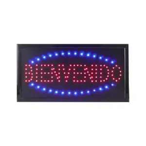 Letrero luminoso con 20 leds + frase de bienvenido, 48x25cm / lu8668