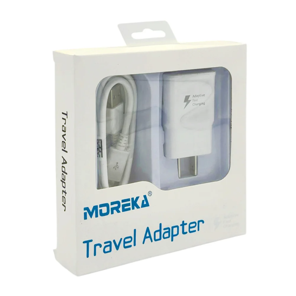 Combo de cargador moreka con cubo de carga rápida y entrada v8 / m-02