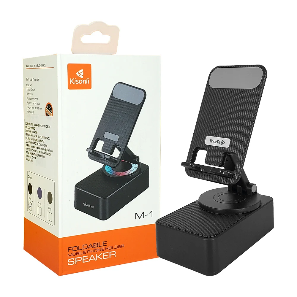 Soporte para celular con bocina bluetooth, ranuras usb y tipo c, variedad de colores / m1
