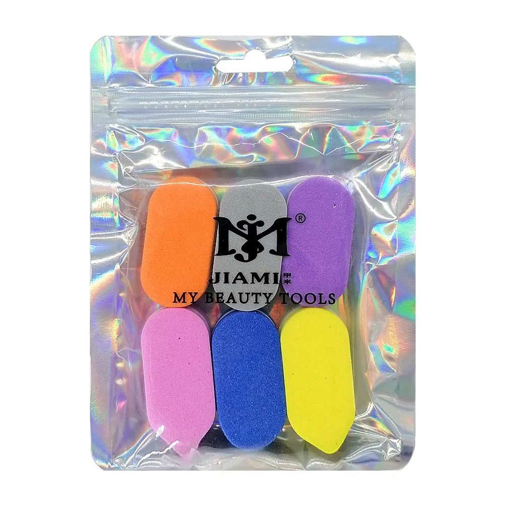 Paquete con 6 mini limas para manicura, 4cm, variedad de colores / jiami / m1-1f-53