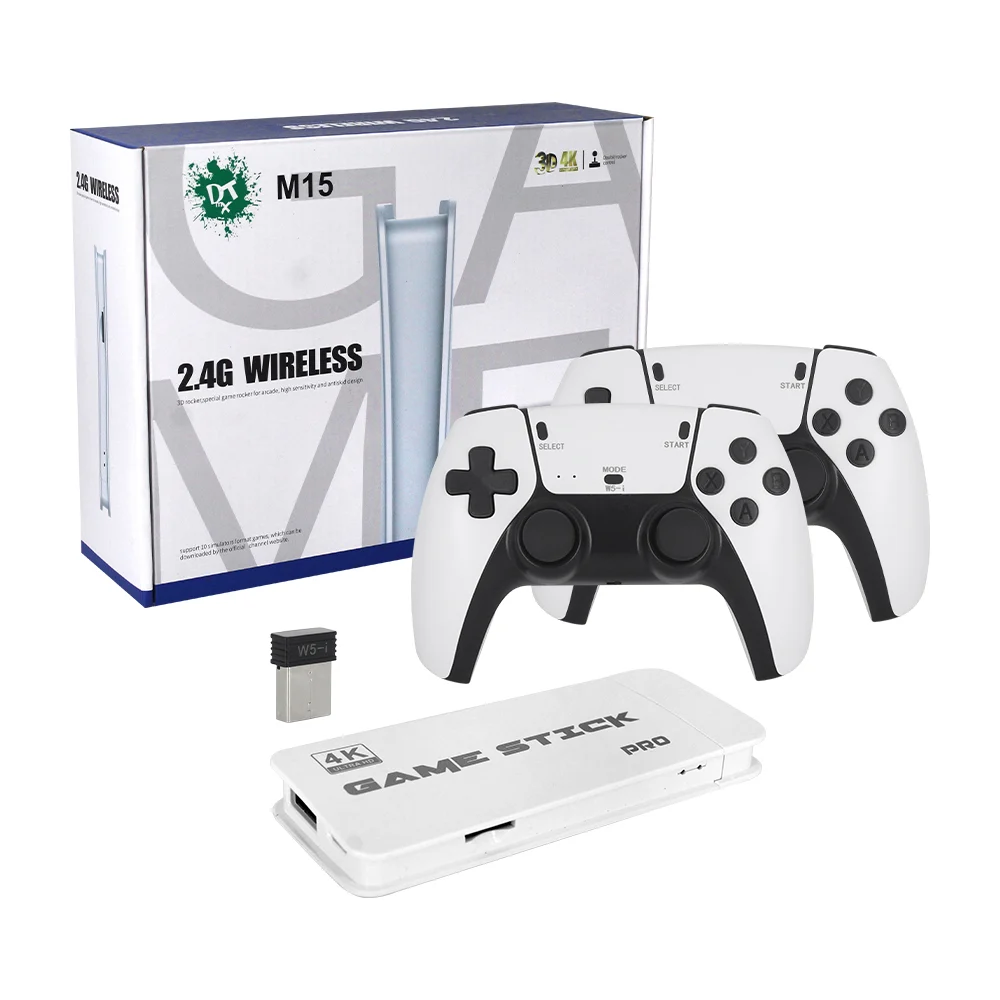Consola de videojuegos game stick 4k hdmi con 2 controles inalámbricos / dtmx-kx