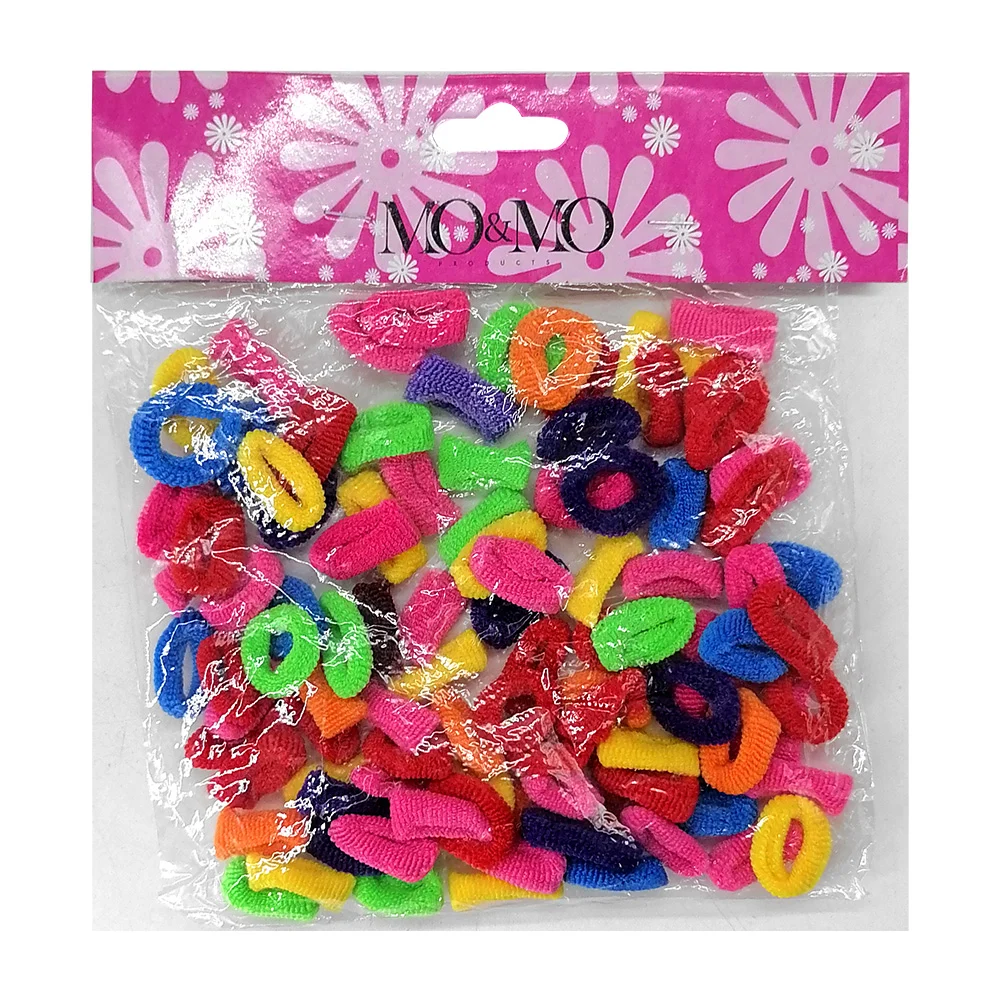 Paquete con 100 mini donitas de colores para el cabello / mo&mo / m164-5a-13