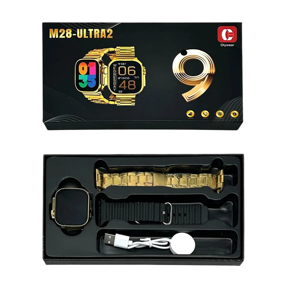 Smart watch m28 ultra con 2 correas intercambiables y cargador magnético, variedad de colores / zy-m28-ultra2