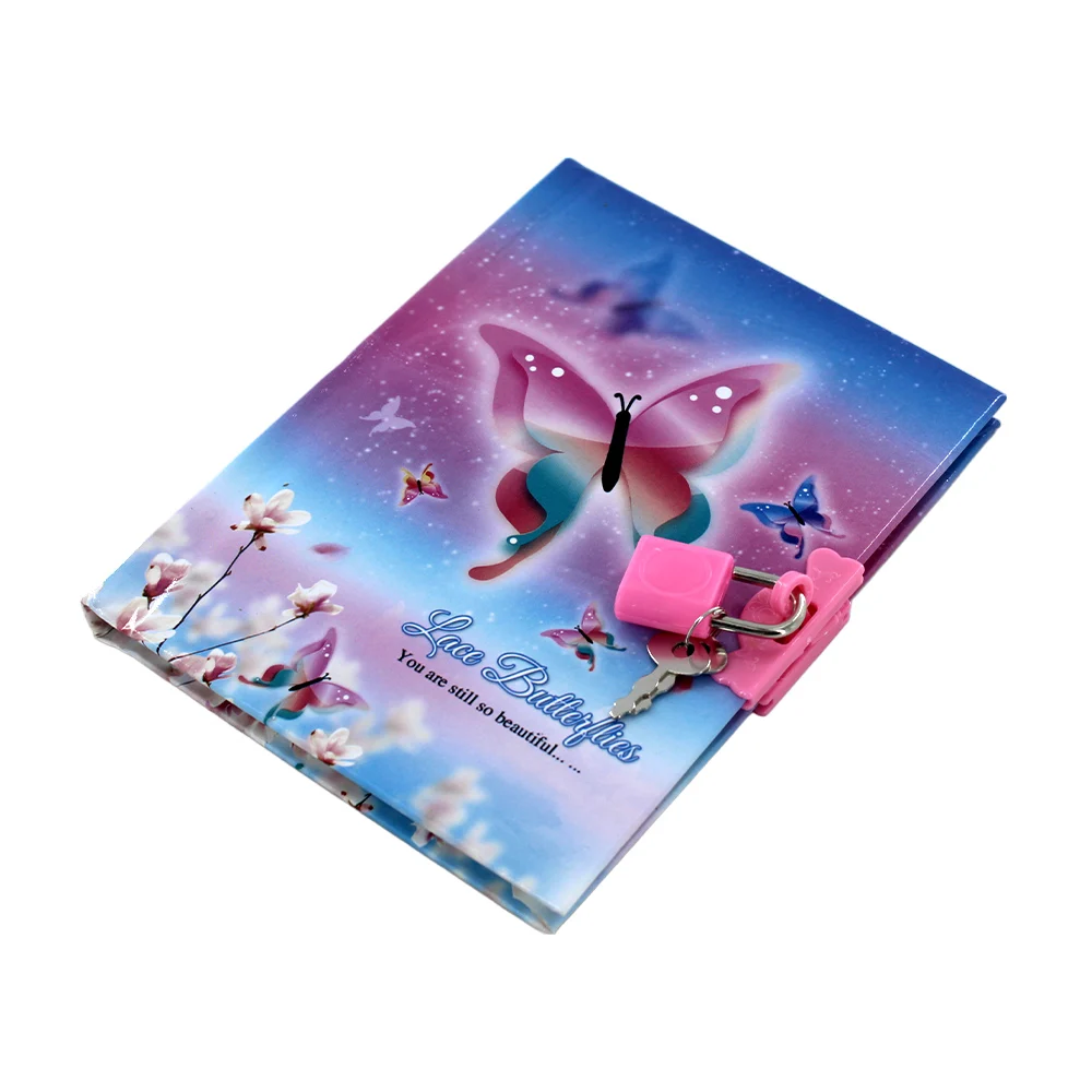 Diario pequeño con candado y hojas con estampado, variedad de diseños / m64k-c0196