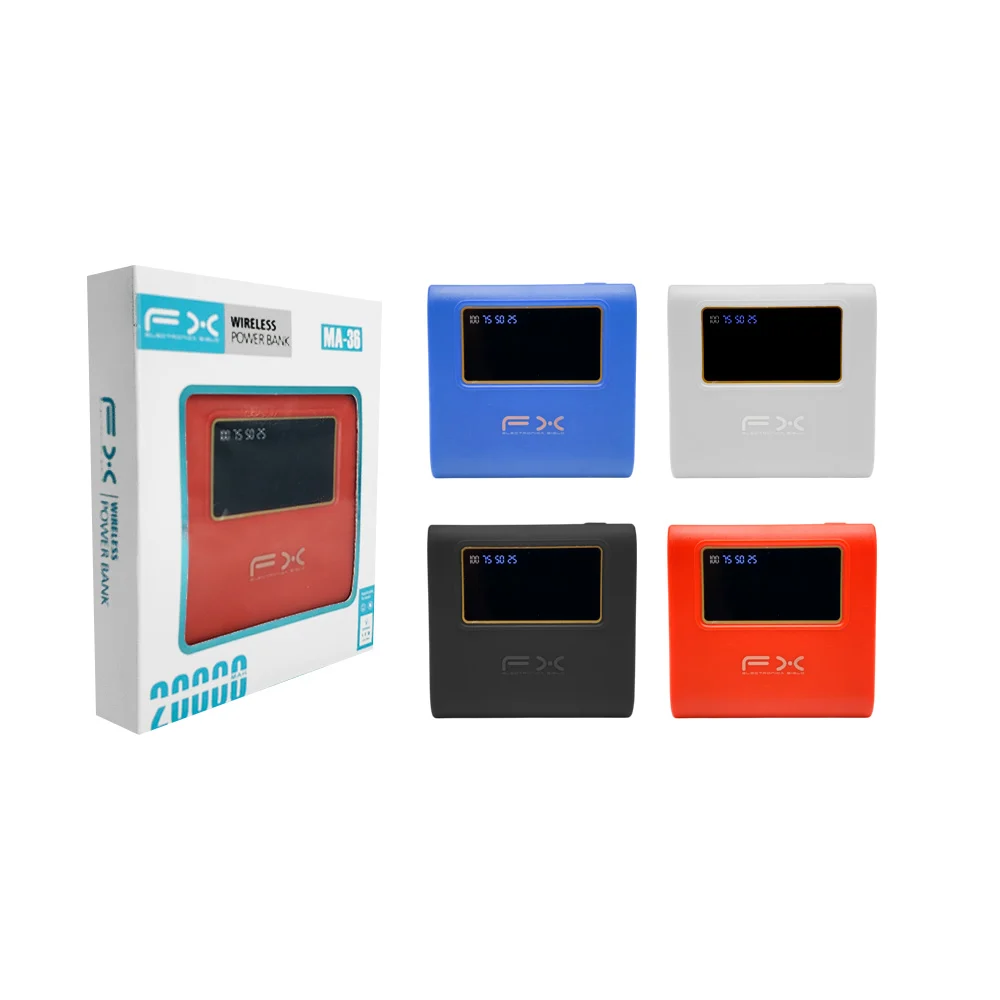 Power bank batería portátil de 20000mah con puertos usb + puerto tipo v8 e indicador de carga, variedad de colores / ma-36