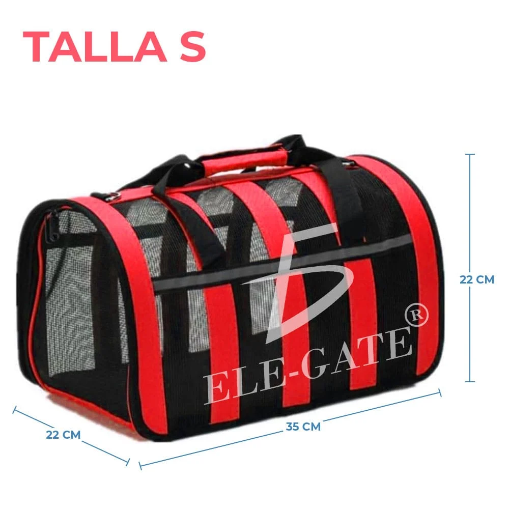 Mochila transportadora para mascotas chica con correa y tiras reflejantes / mas.02.10.S