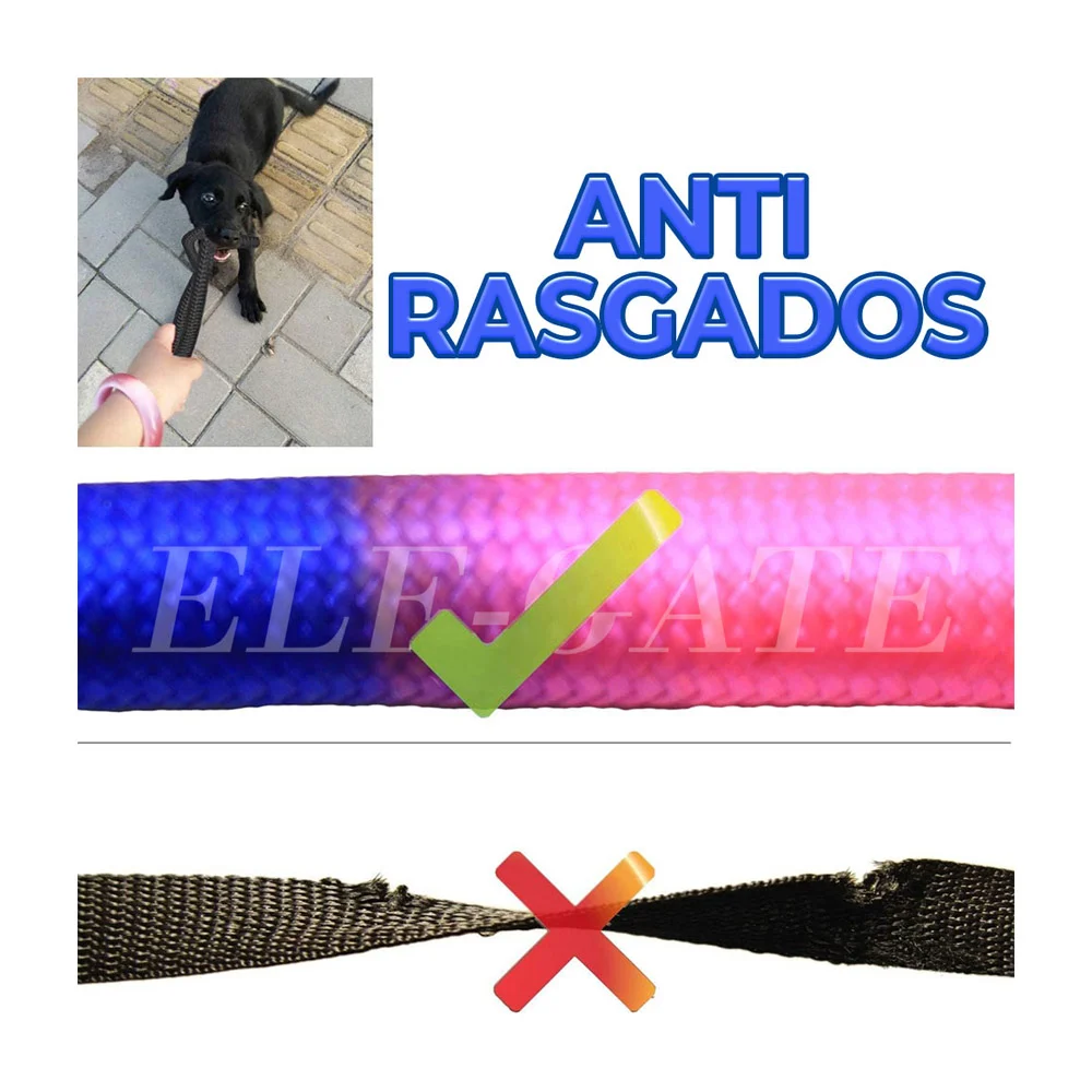 Correa para mascotas mediana con mango de goma espuma y diseño de arcoíris con grosor de 8mm y largo de 120cm / mas.04.13