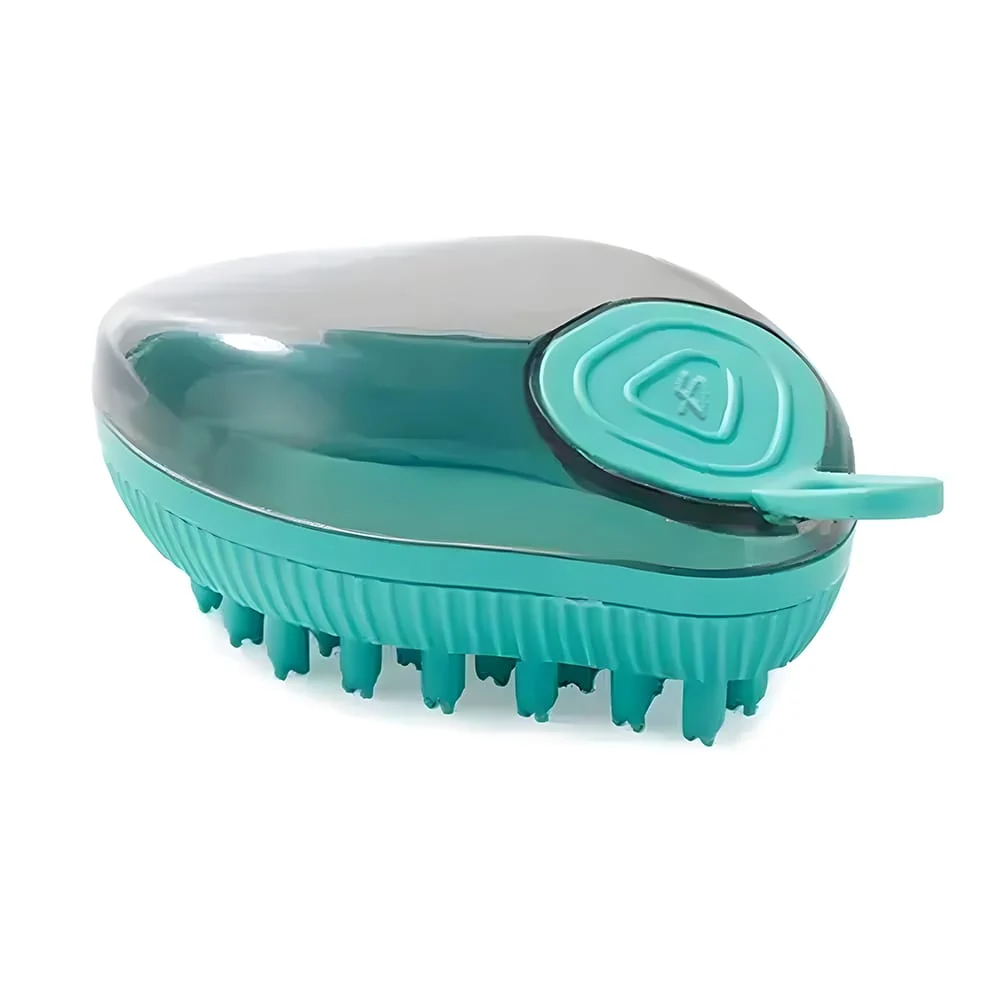 Cepillo de baño con jabonera rellenable para mascotas, variedad de colores / mas.07.10