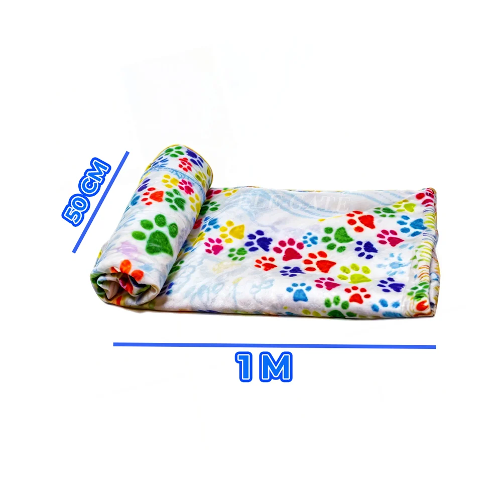 Frazada de algodón con diseño de huellitas para mascota, variedad de colores / mas.110.2