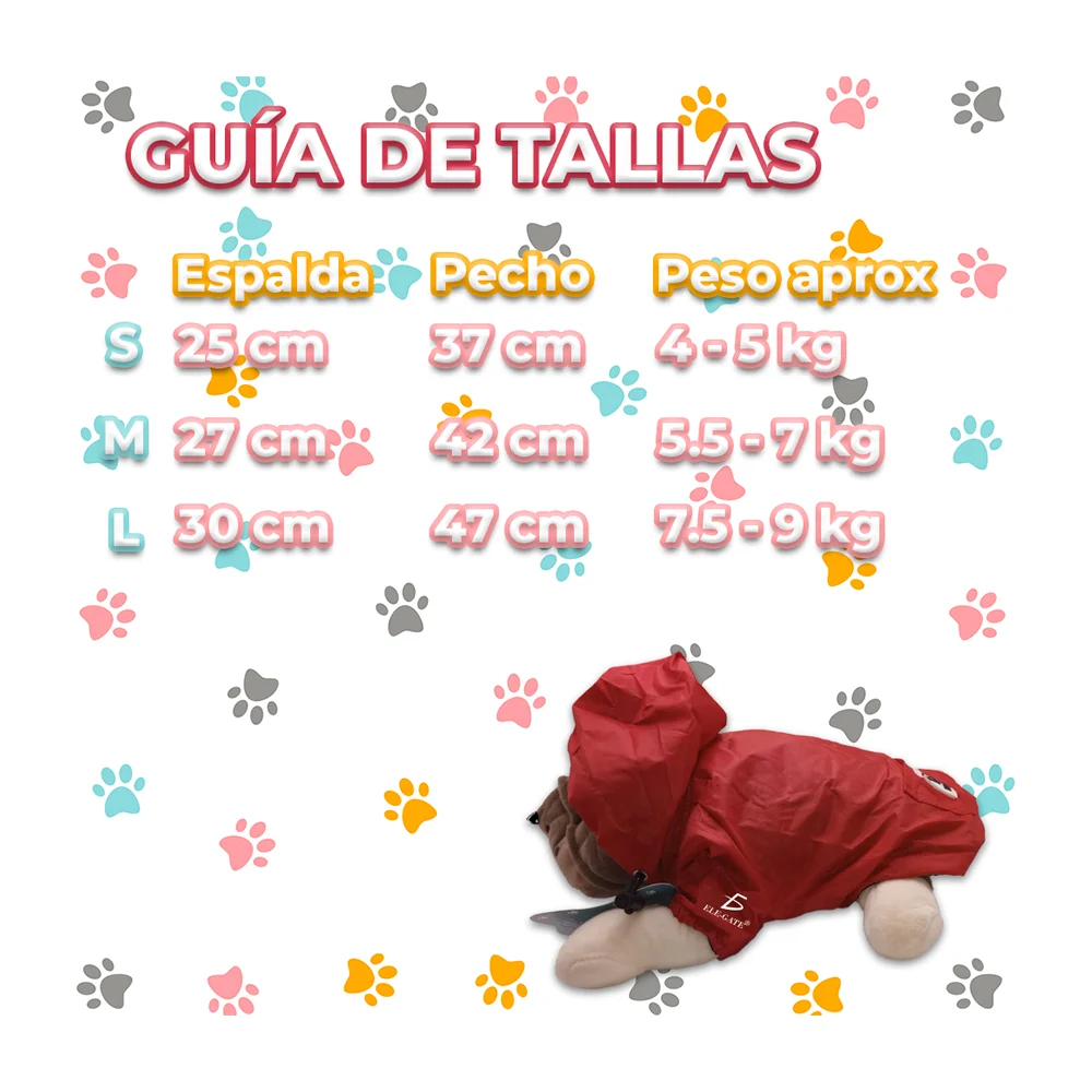Chamarra impermeable para mascotas con malla transpirable, listones ajustables, variedad de modelos y tallas / mas.28
