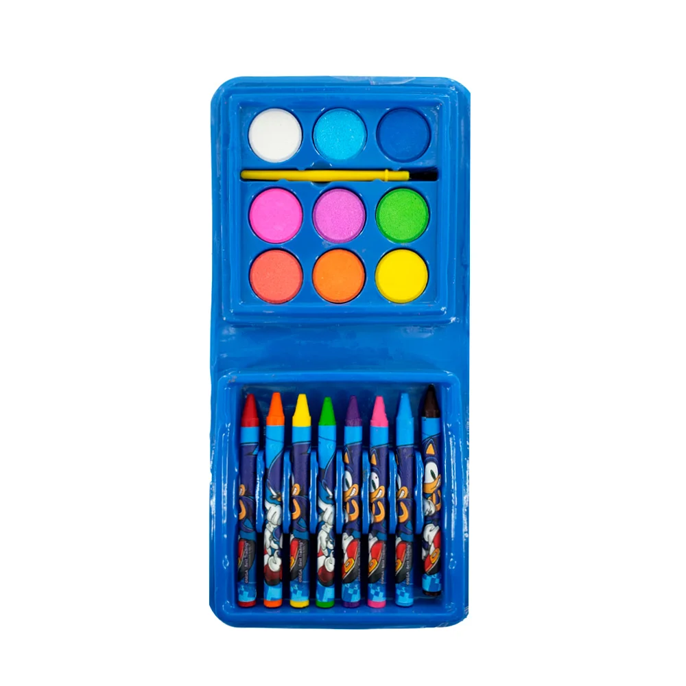 Mini set de arte con 18 accesorios para colorear de sonic the hedgehog / mas35sc