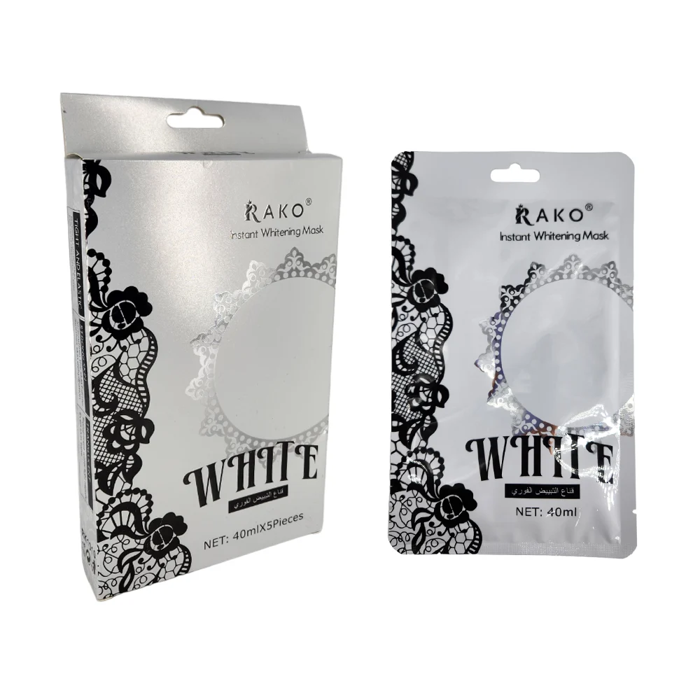 1pza Mascarilla hidratante para aclaramiento instantáneo de la piel con ácido hialuronico, colágeno y vitamina c 40ml / rako / rk1010