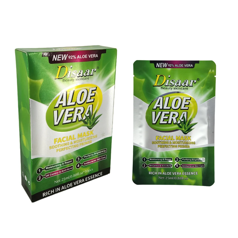 1pza Mascarilla facial calmante e hidratante para la piel con 92% de aloe vera / disaar beauty skincare / ds5064