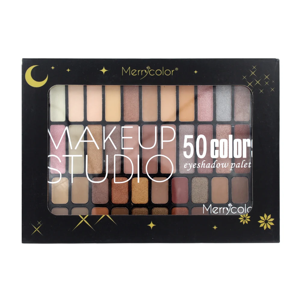 Paleta de sombras para ojos con 50 tonos, variedad de colores / makeup studio