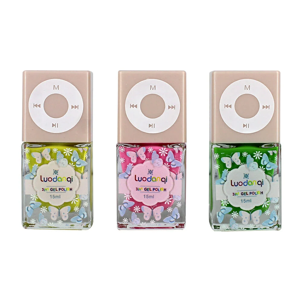 Esmalte en gel luodanqi 3 en 1 para uñas, con forma de MP3 de 15 ml, variedad de tonos / 3in1 gel polish