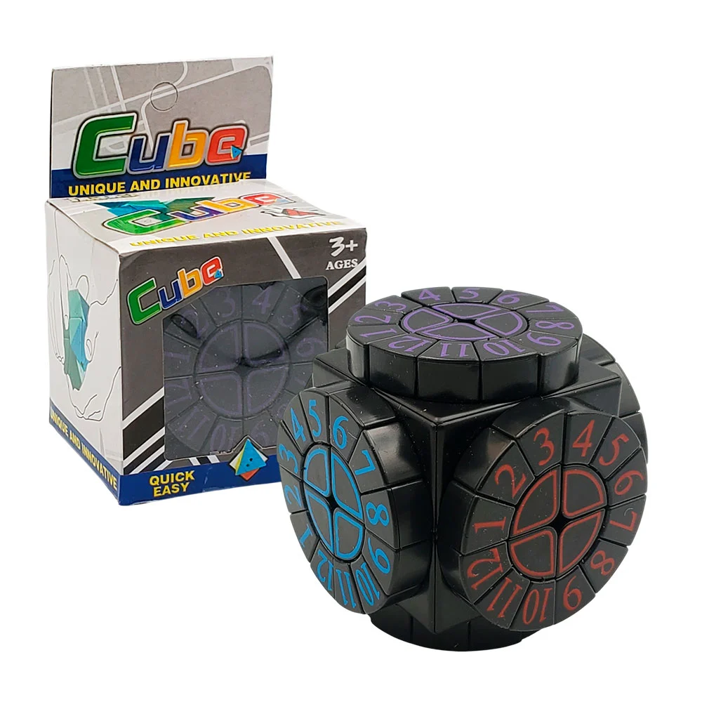 Cubo rubik 3x3x3 de 6 caras en presentación de máquina del tiempo / cube / mf-012