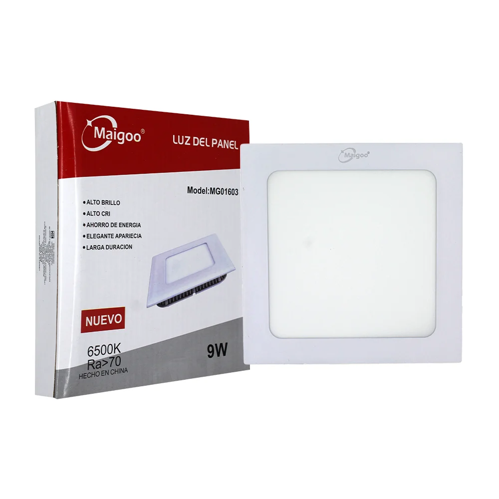 Lámpara / luminario led cuadrado maigoo para empotrar de 9w-6500k, 5x5cm / mg01603