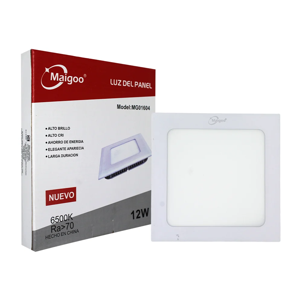Lámpara / luminario led cuadrado maigoo para empotrar de 12w-6500k, 7cm / mg01604