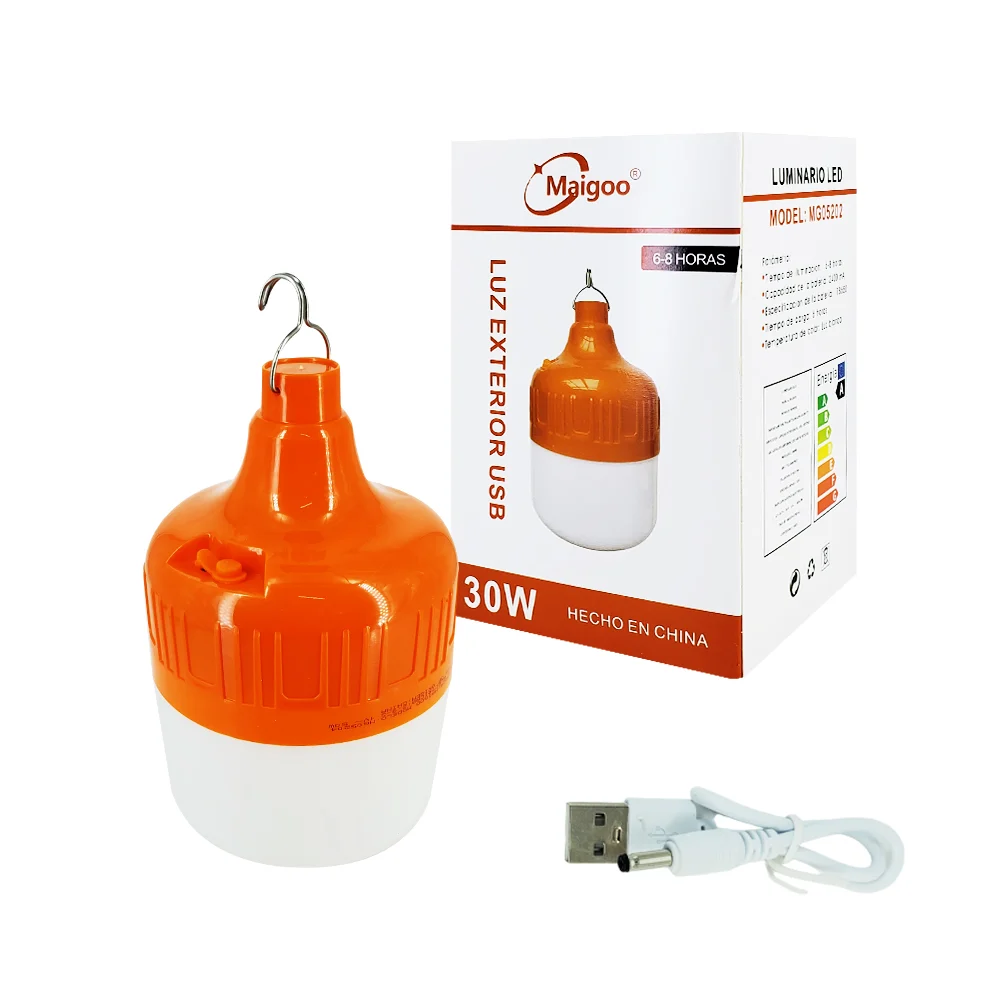 Foco led lámpara de emergencia multifuncional con gancho metálico, 30w / mg05202
