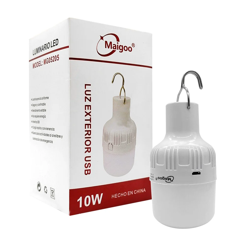 Foco led lámpara de emergencia multifuncional con gancho metálico, 10w / mg05205