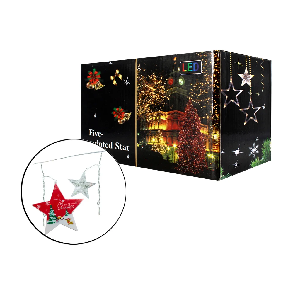 Serie de luces navideñas con forma de estrellas, variedad de colores / mj-102