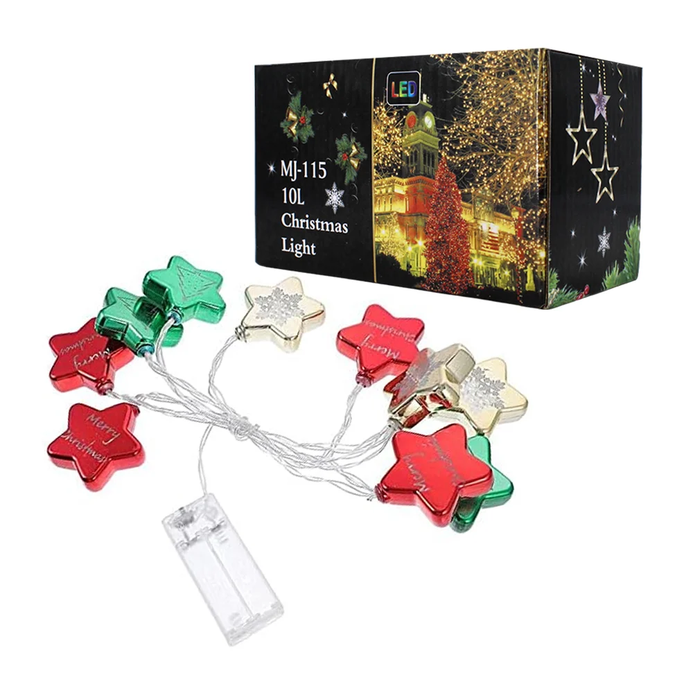 Serie de luces navideñas con forma de estrellas multicolor, variedad de colores / mj-115