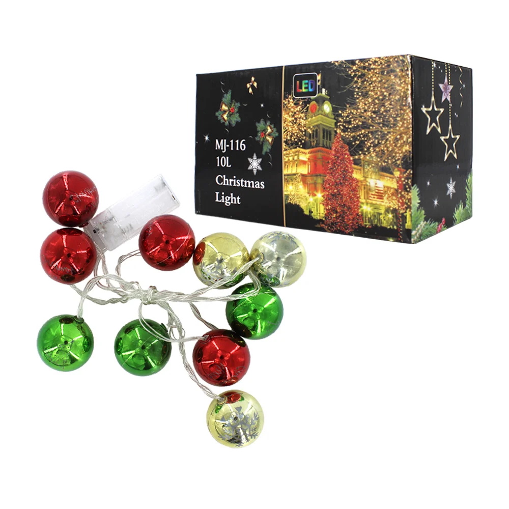 Serie de luces navideñas con diseño de esferas navideñas, variedad de colores / mj-116