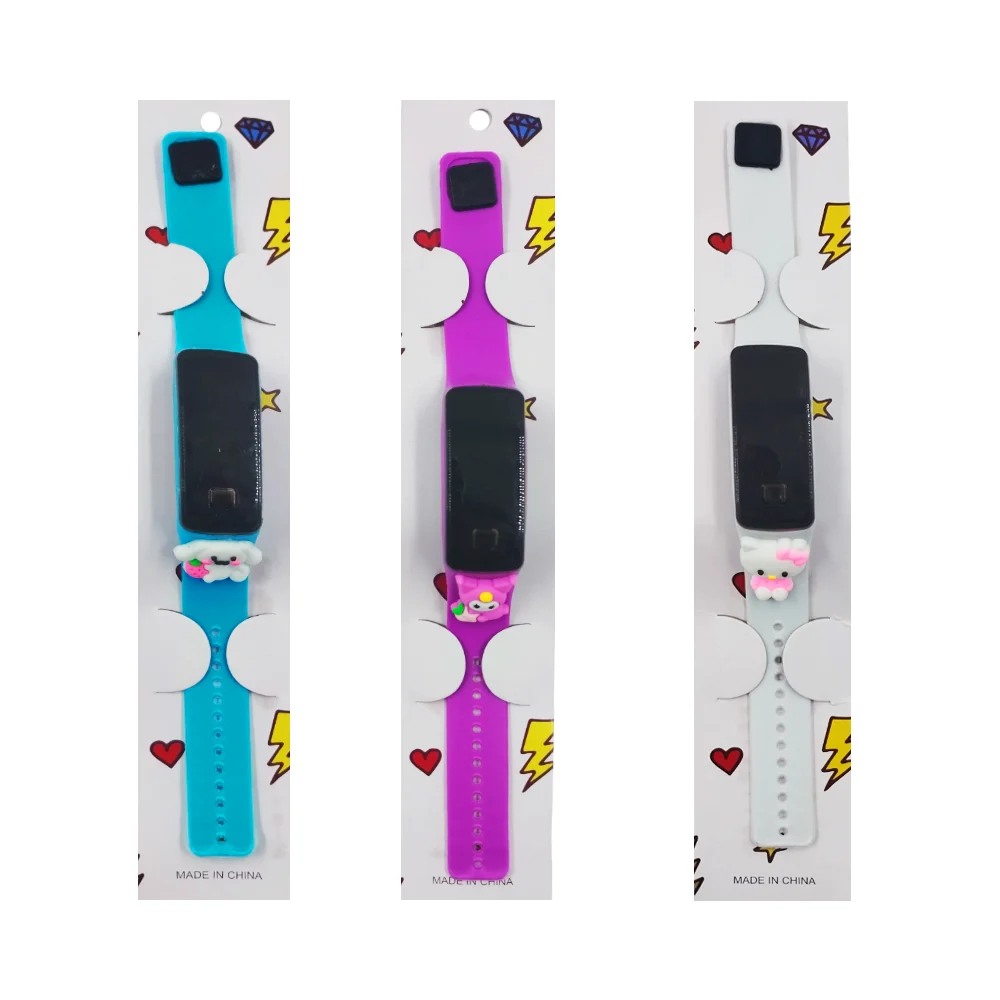 Reloj digital de pulsera infantil con extensible de plástico y diseño personajes hello kitty, variedad de colores / e8