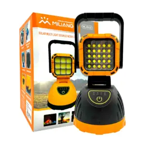 Lámpara linterna de mano portátil con agarradera y panel solar, varie…