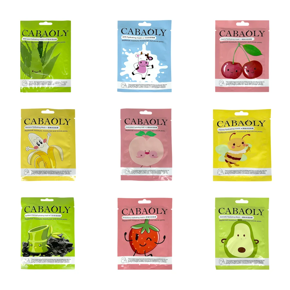 1pza Mascarilla facial para hidratar y reducir los poros, variedad de esencias / cabaoly