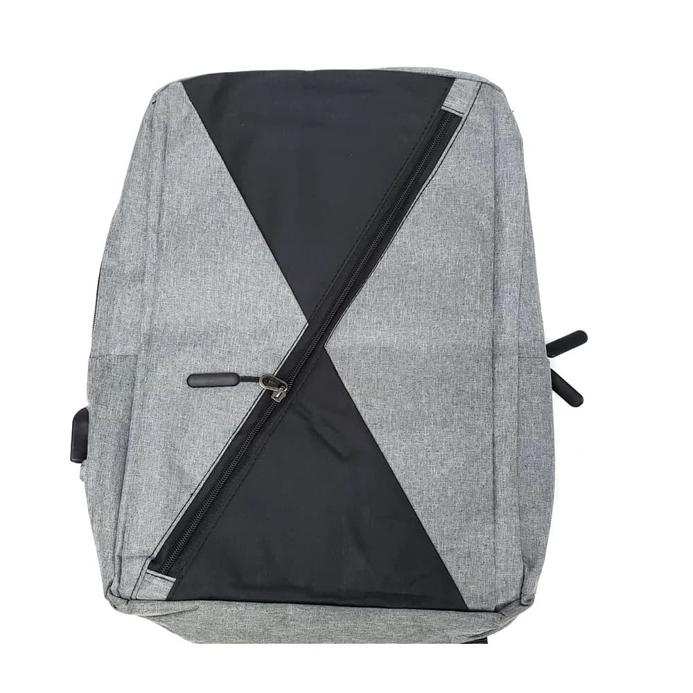 Mochila grande lisa bicolor de cierre cruzado con 2 compartimentos, bolsa multifuncional y colorera, variedad de colores / 6005