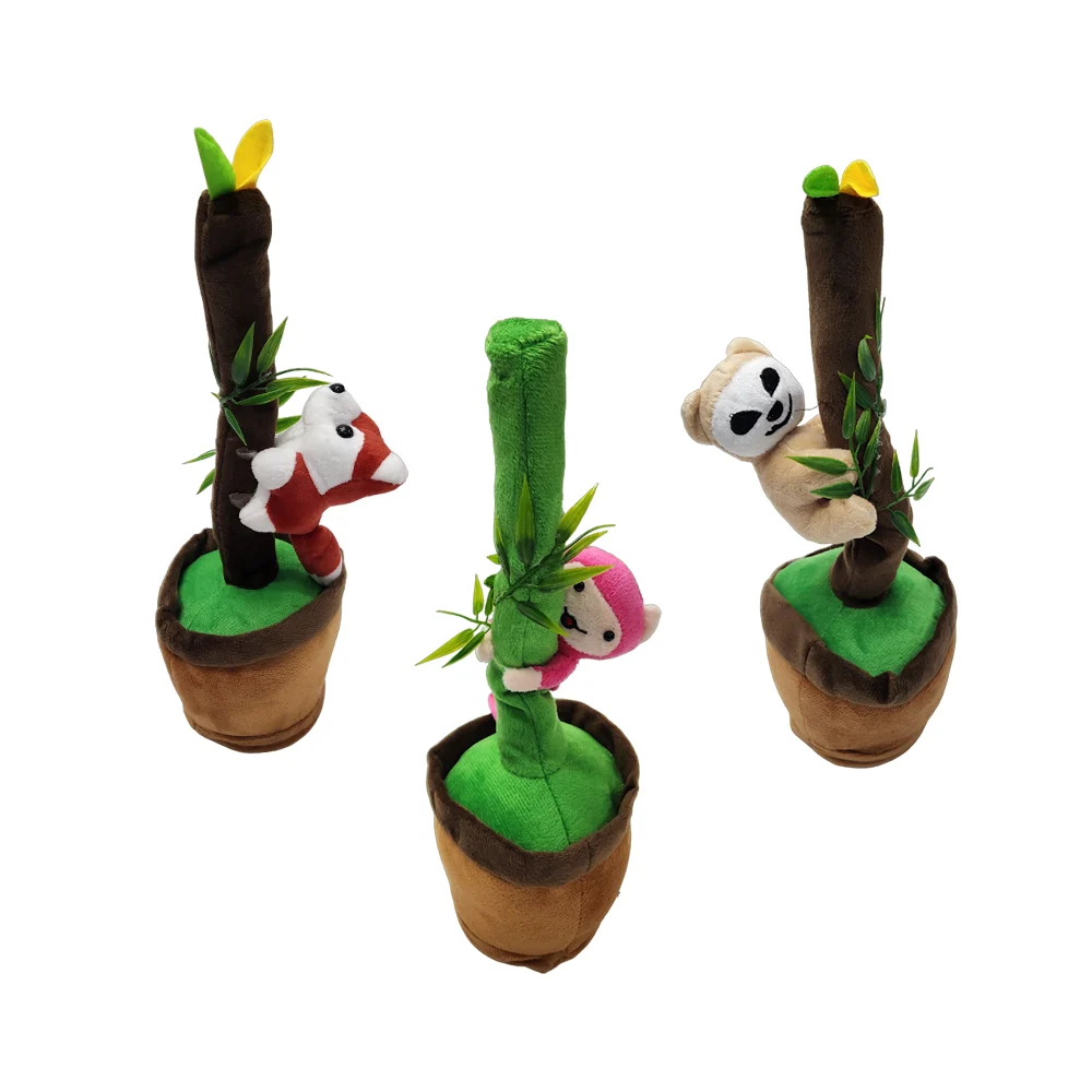 Peluche cactus bailarín con diseño de maceta,tronco y animal, variedad de modelos / mr-79